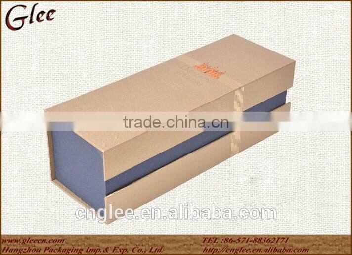 Cheap foldable single bottle cardboard wine pakaging boxes