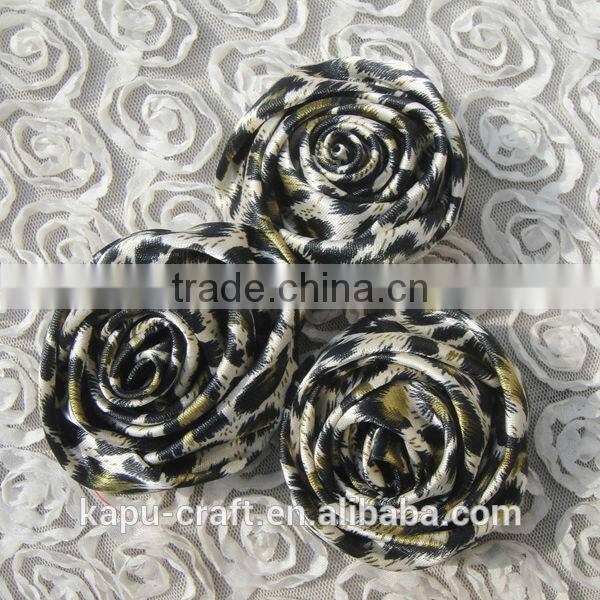 Decoration flower colorful 2inch satin mesh flowers wholesale in stock