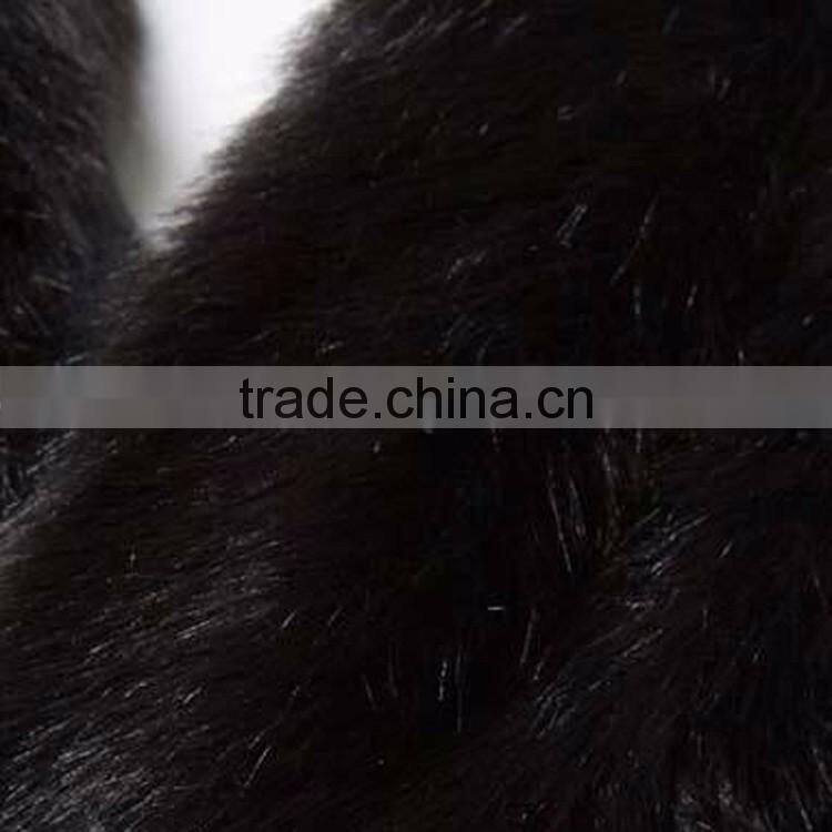 HAODUOYI Women Winter Black Soft Faux Fur Hairy Scarf