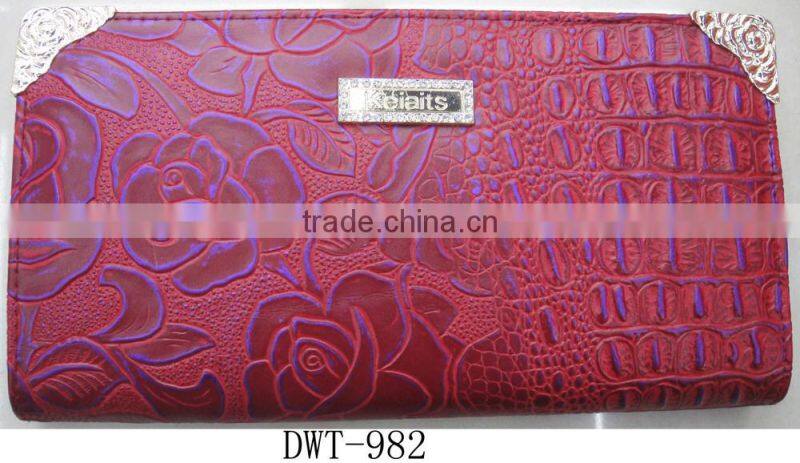 New hot Lady pu leather croco rose hot wallet