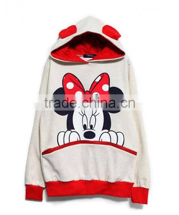 Cartoom mickey pullover hoodies for woman