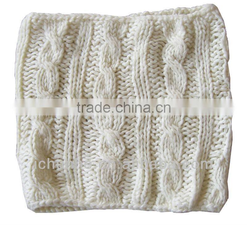 flat machine girls fashion plain color knitted neck warmer scarf