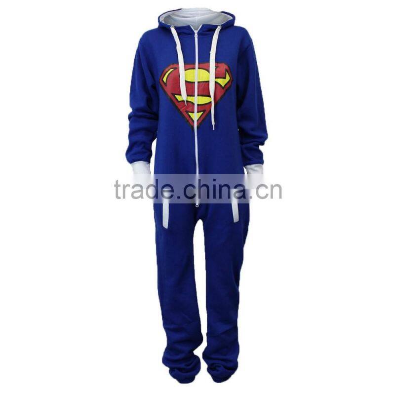 New 100%cotton man ziped hooded christmas onesie men