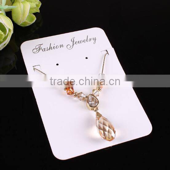 Custom die cut earring necklace jewelry paper card 2016 diy jewelry packaging cards for necklaces