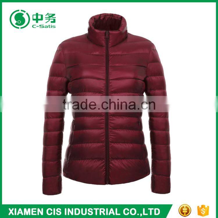 2017 New Product Comfy Windproof Women Winter Ultra Light Down Jacket