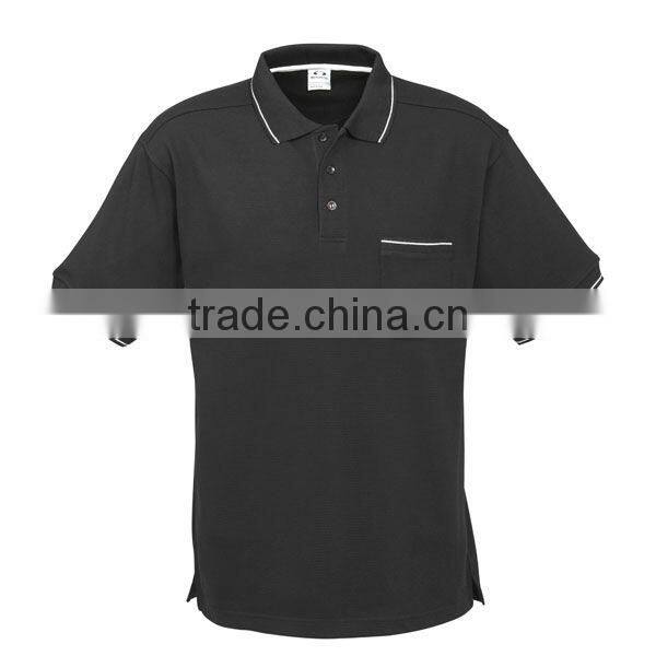 Promotional Knitted Stripe Collar Mens Polo Shirt