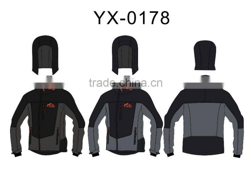 Gift to man tactical jacket with waterproof zipper hooded jacket