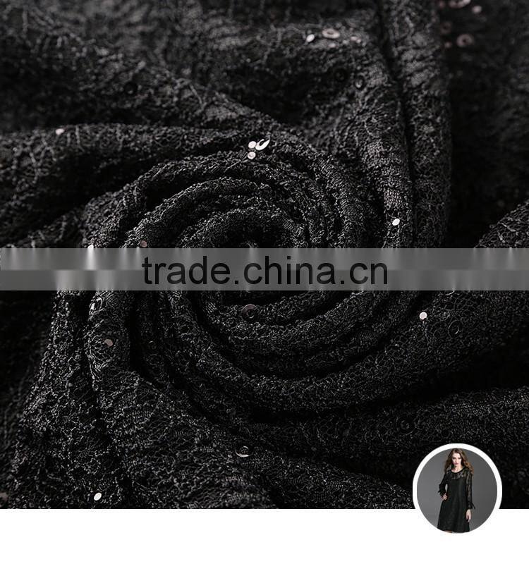 customize fashion black lace hollowed-out two-piece middle long dress