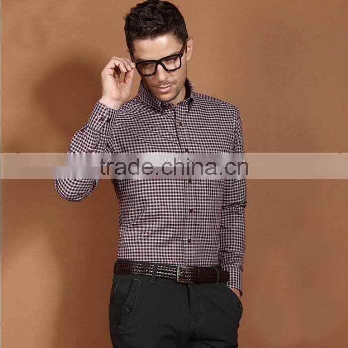 100%cotton non iron men plaid flannel shirt