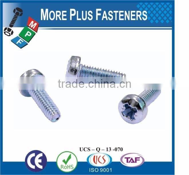 Made in Taiwan Material Carbon Steel Sliver Color Plus Tech Trilobular Type TT Thread Rolling Tapping Screws