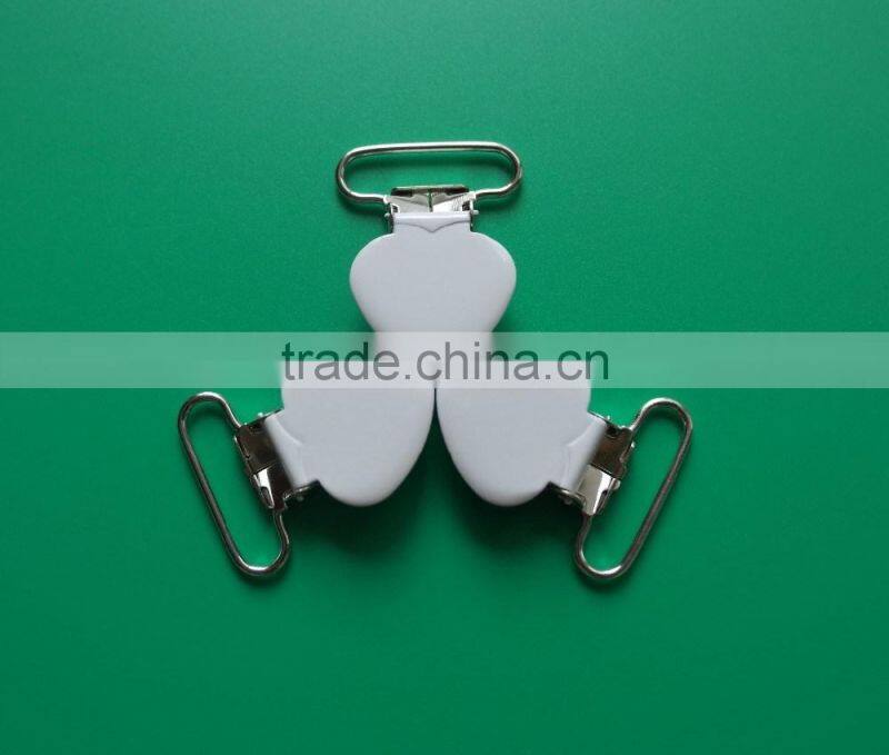 Mix 16 Colors 1" Enamel Heart Shape Metal Suspender Clips,Pacifier Holder Clip,Baby Pacifier