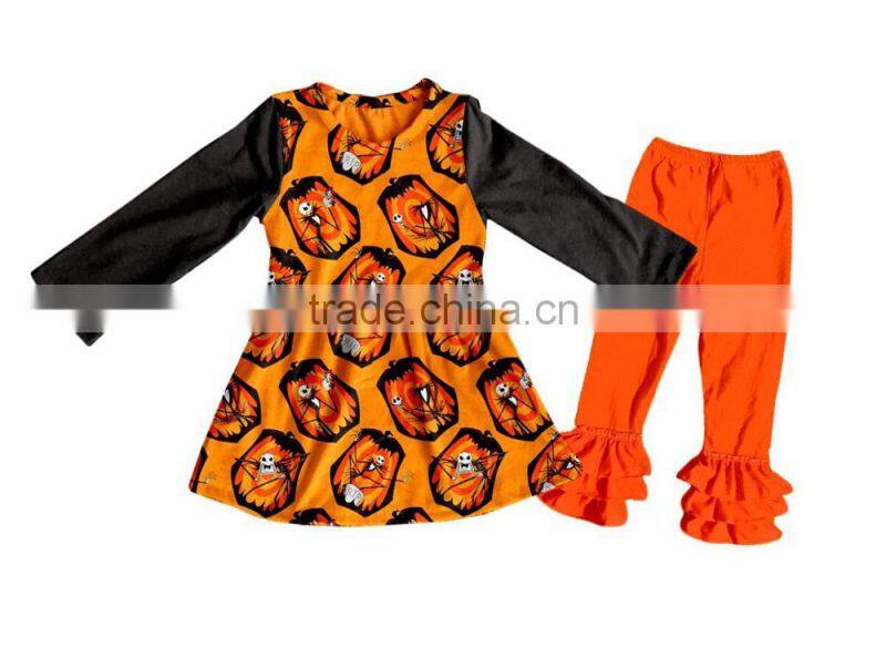 Celebrate the festival cotton printed with beautiful patter children are very simple as long as there is good Halloween clothes