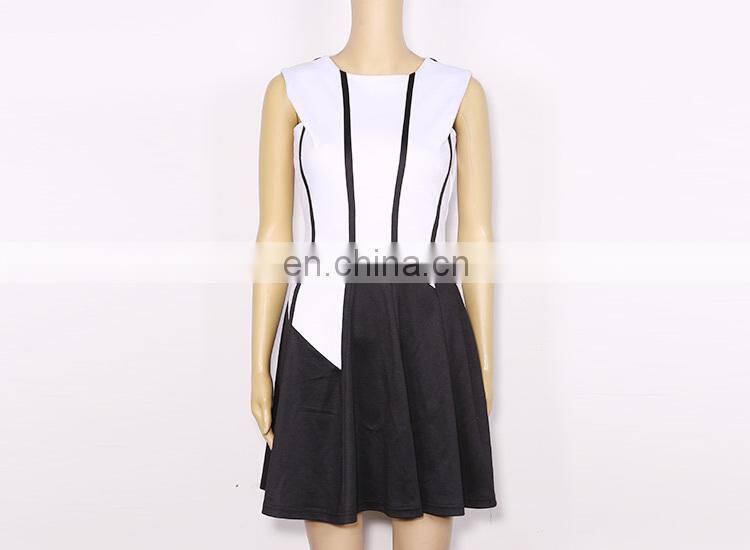 2016 latest design fashion casual lined sleeveless women dress