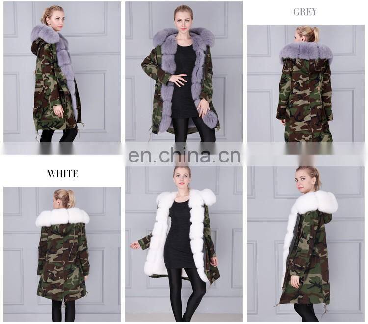Modern and fashionable real fur trimmed coats with warm hodded