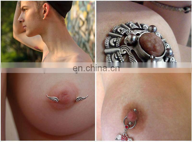 unique design Gold Plated Sunburst Round Multi-CZ Nipple Ring piercing jewelry rings in titanium