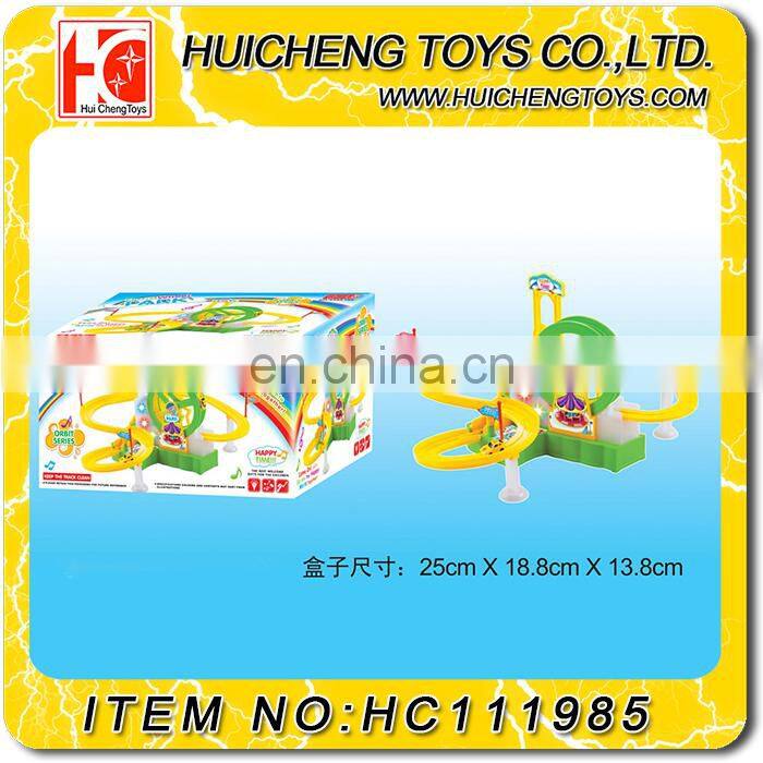 wholesale B/O happy school bus electric slot car racing track set for kids