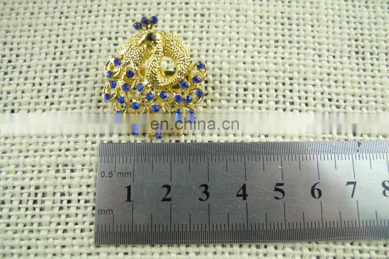 2015 peacock design rhinestone brooch with pin for decoration