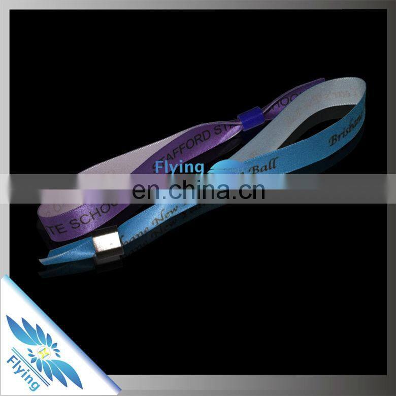 soft wear festival custom satin wristband fabric wristbands with lock