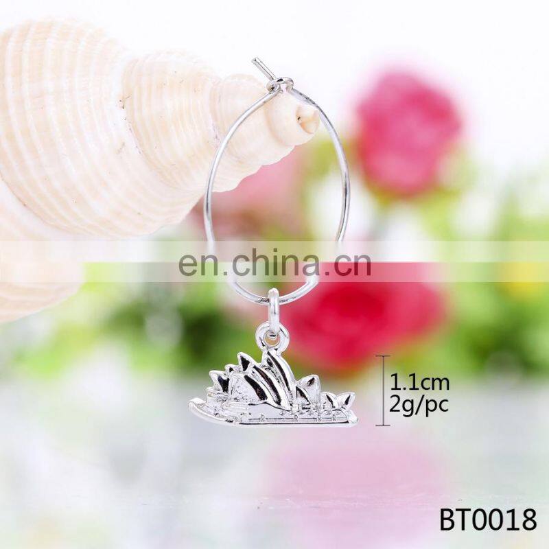 bulk engraved wine glass charms Wedding lead & nickel free glass wine charm