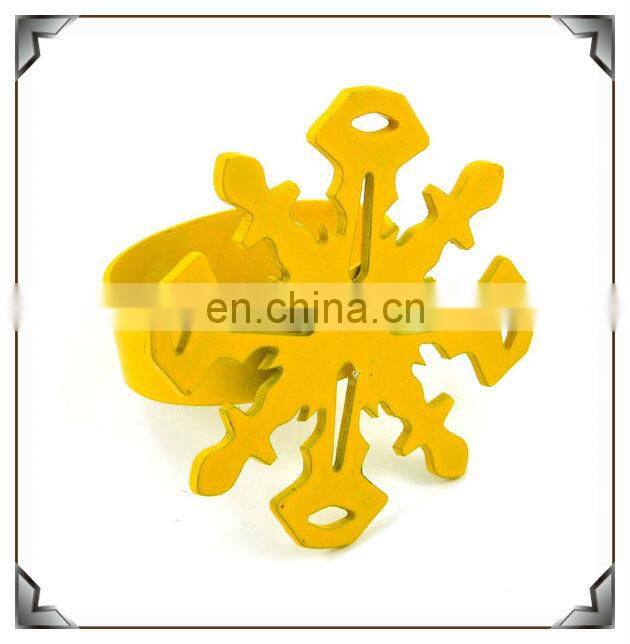 Metal Napkin Ring with Flower