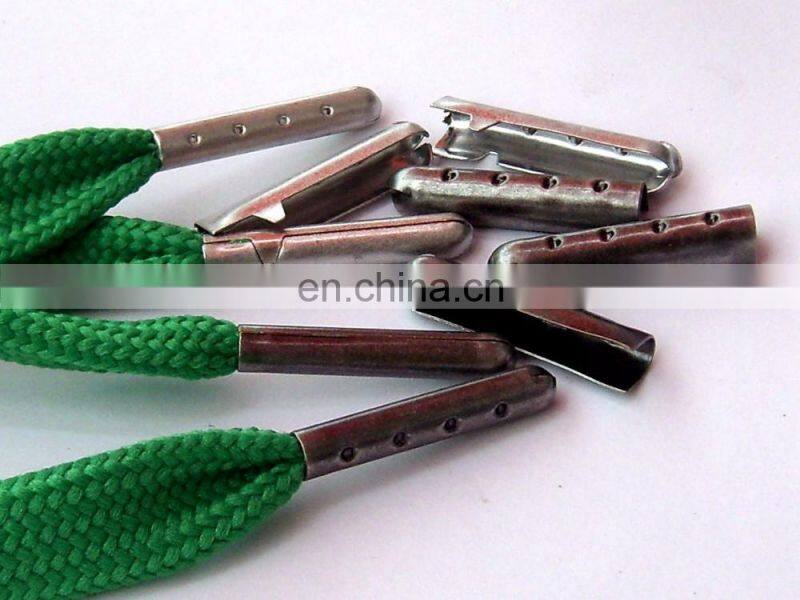 Customized engraved logo shoelace tips gold/silver/gun metal/red bullet crimp string aglet