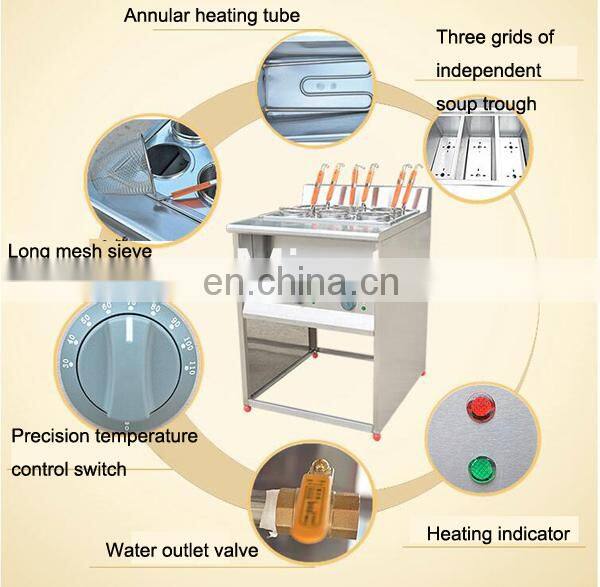 Gas convection pasta cooker & bain marie /noodle cooker with 6 baskets