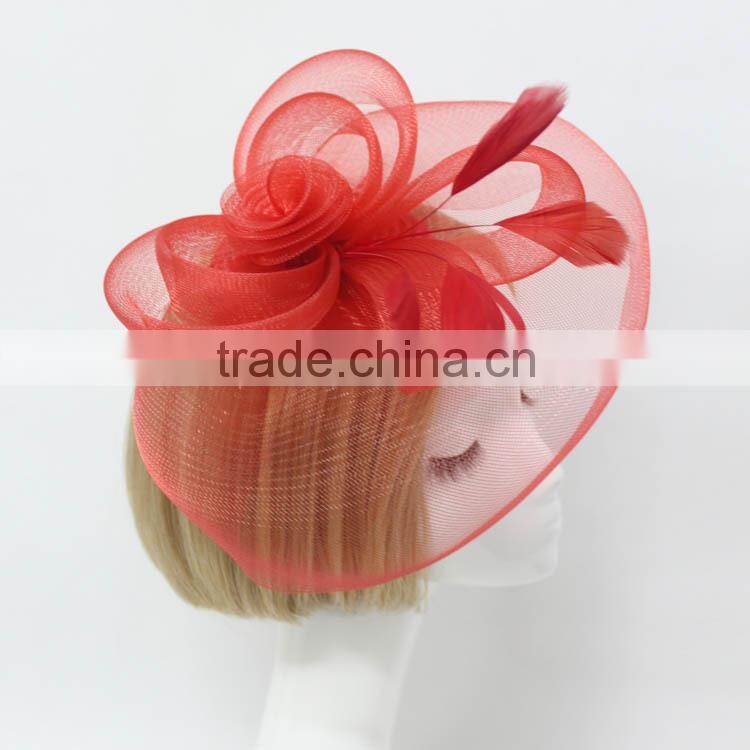 Fashionable Design Bridal Feather Fascinator Hat With Clip