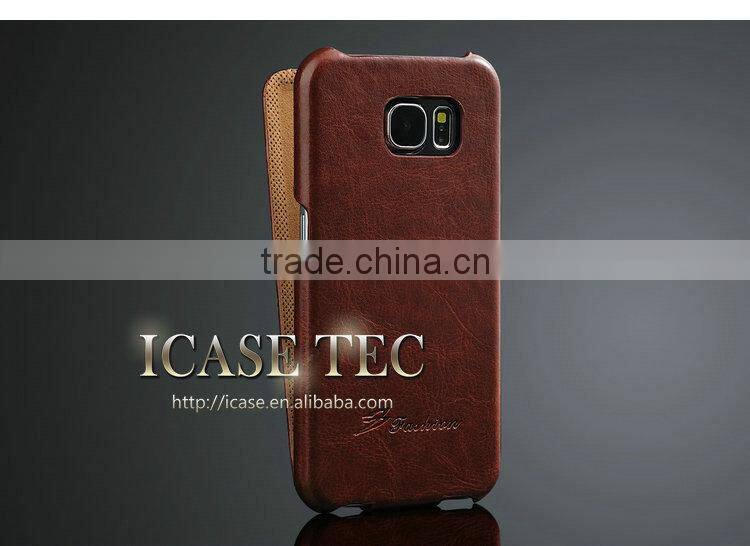 Crazy Horse Top Flip Case Cover for Samsung Galaxy S6
