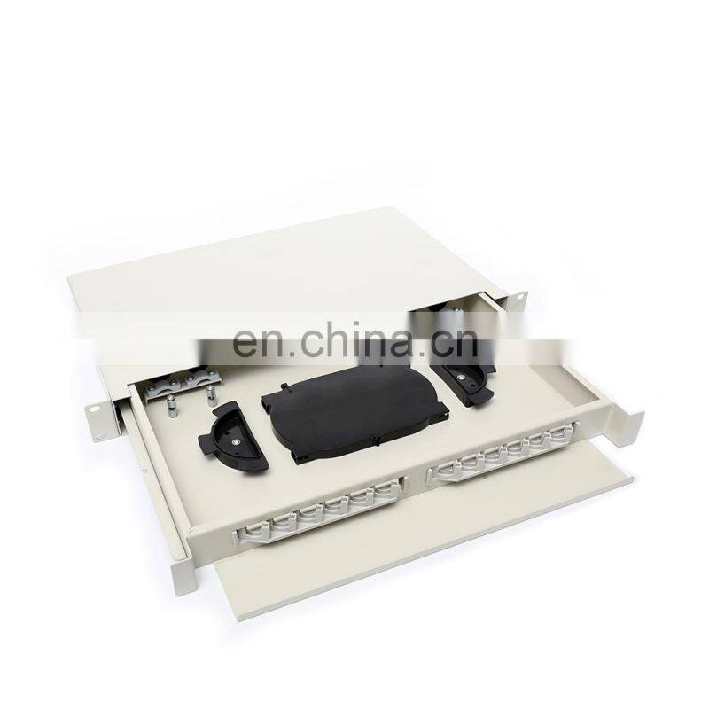 MT-1006-SC High Quality 19" Network Cabinet Mount Type SPCC 1U Fully Loaded 12 24 Core ODF With SC A/PC Adaptor And Pigtails