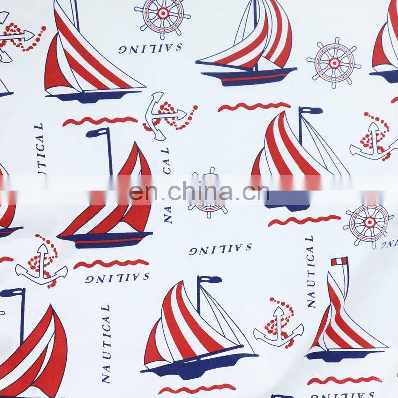 Navy cartoon sailing fabric kindergarten baby wrapped in sleeping bag child quilt cover sheet cotton fabric