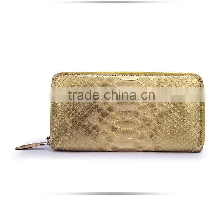 Custom Logo Lady Luxury Genuine Python Snake Skin Leather Clutch Bag Wallet for women