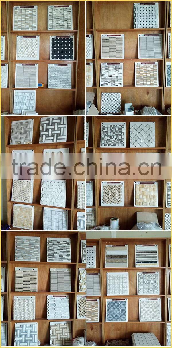 1x3 fretwork interlock marble mosaic tile