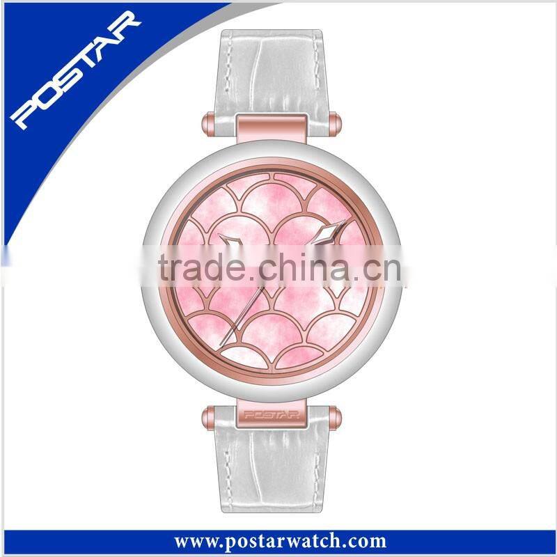 Special Design Wave Flower Colorized Watch For Ladies