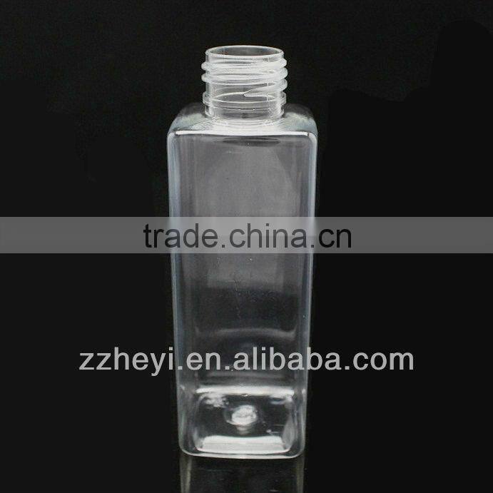 5oz 150ml clear plastic square pet bottle empty for cosmetic packaging
