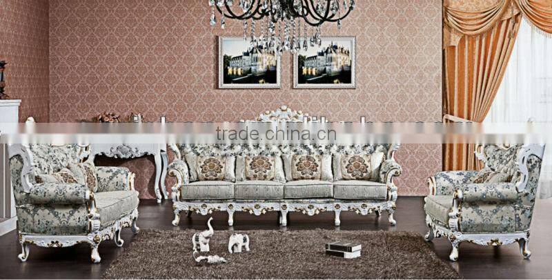 French classic fabric sofa set for living room