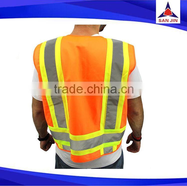 2 pockets custom reflective safety straps vest for running