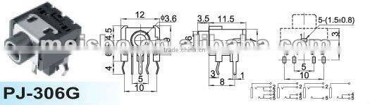 Universal female audio cable 3 5mm stereo jack