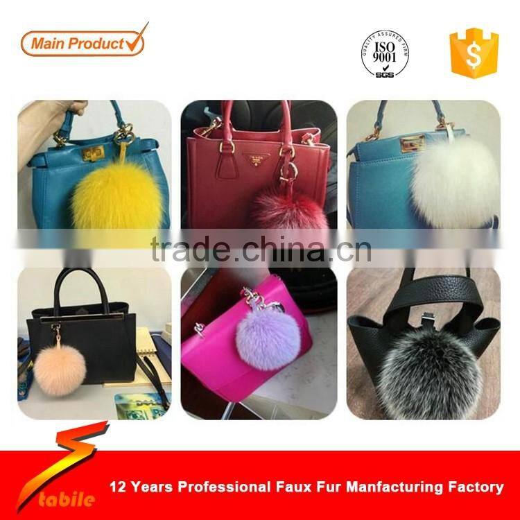 STABILE High quaility fluffy ball keychain pom pom with key chain