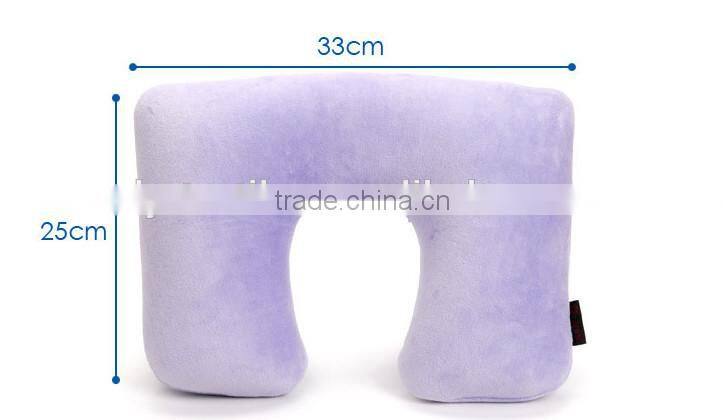 High quality colorful soft U shape inflatable travel neck pillow