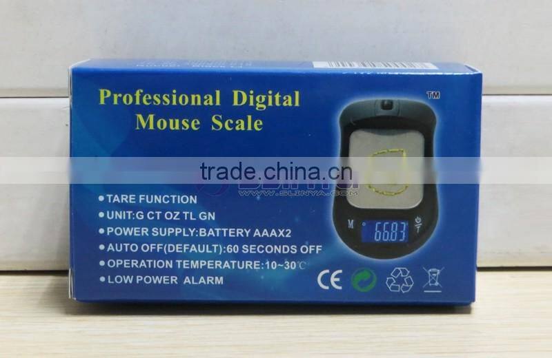 5.3 x 5.2cm Metal Tray 500g x 0.1g Gold Platinum Mouse Electronic Scale