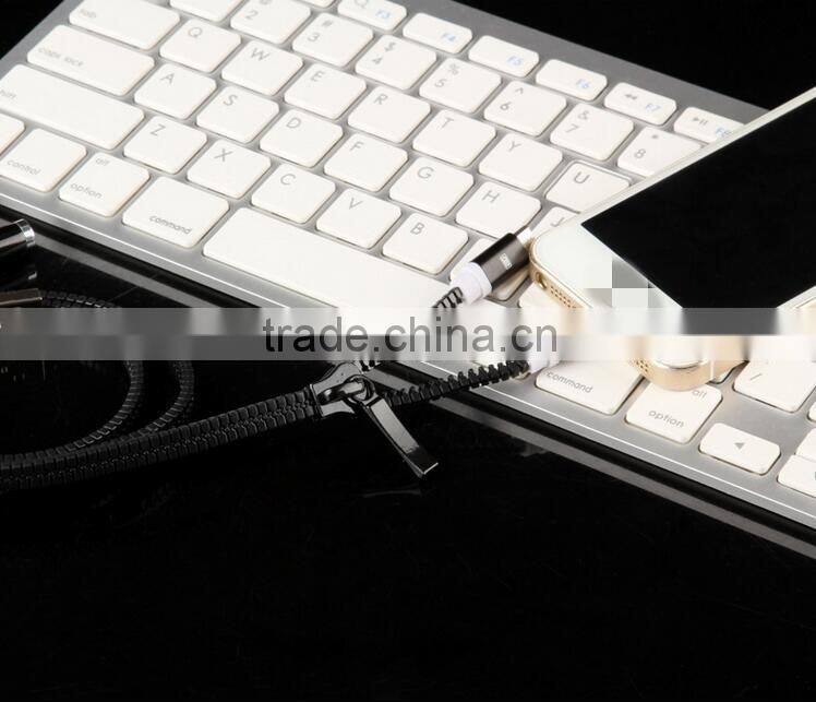 2016 hot 2 in1 Zipper USB Data Charging Cable for iPhone,for Samsung ,for android