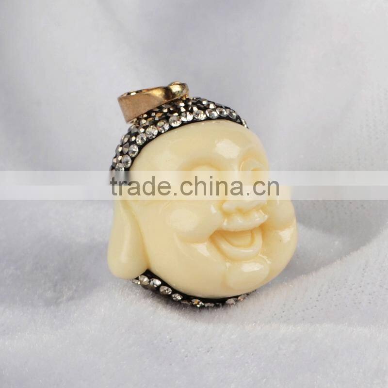 Nepal style Imitation Ox Bone buddha pendants, handmake carved buddha pendant, smile buddha head bead
