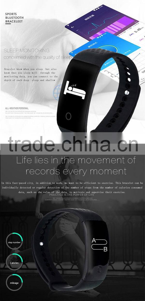 Blood Oxygen Monitor bluetooth 4.0 0.66" OLED display health wristband with pulse rate monitor