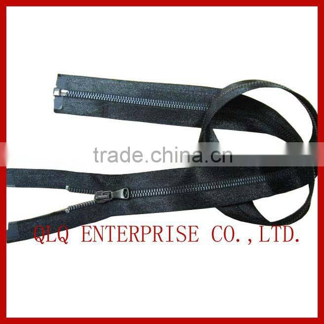 Black Open End Metal Zipper