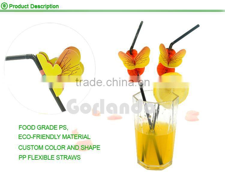 fancy bee topper cocktail plastic decorative drink straws