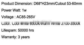 Energy Saving 13*1W Aluminium Alloy Recessed LED Downlight / Ceiling Light