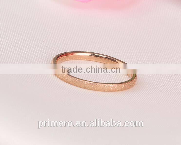 New Design Thin 18k Rose Gold Matte Stainless Steel Women Jewelry Ladies Finger Rings