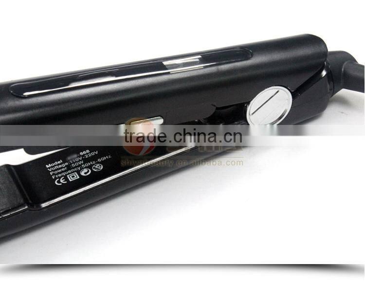 japanese technology 2 in 1 white black flat iron hair straightening iron and hair curler With LED/LCD display in china SY-868A