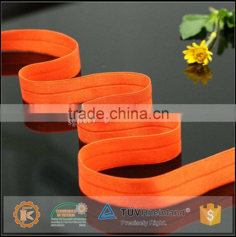 Orange color foldable elastic band for lingerie