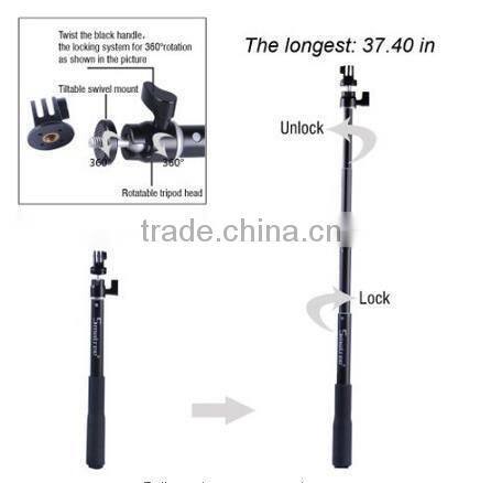 Smatree new pole Q1 with h tripod mount and Smatree thumbscrew replacment for Go pro
